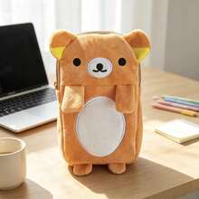 San-X Rilakkuma Cute Bear Pencil Case With Zipper, Kawaii Aesthetic Storage Pouch, Niche Adorable Gift Pencil Box, Coin Purse - Multicolor - View 13