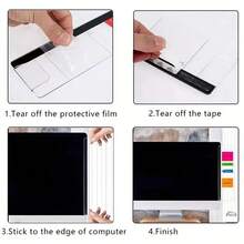 2pcs Acrylic Monitor Side Memo Board Set, Screen Edge Sticky Note Holder With Dual‑Side Hooks, Desktop Note Reminder Organizer For Back To School Dorm, Office Workspace And Home Study Desk Arrangement - A - View 5