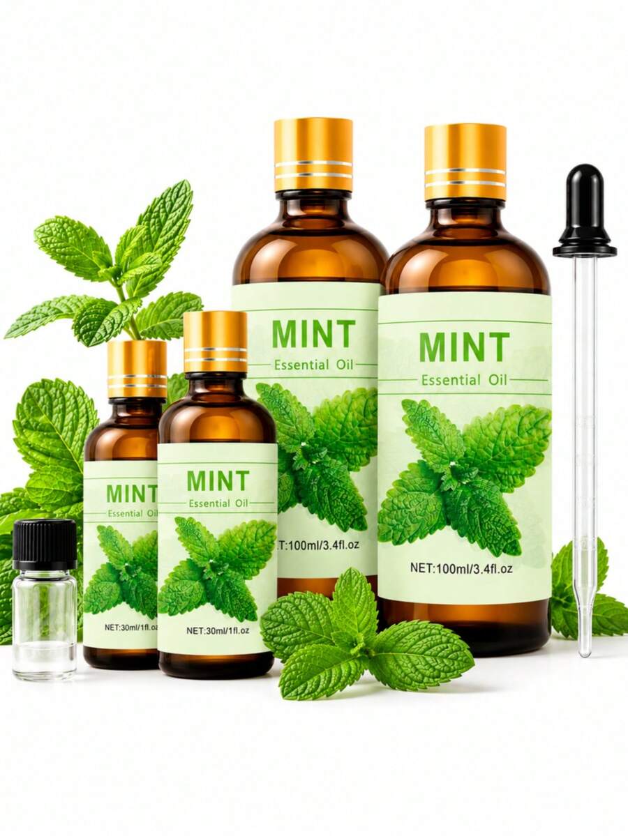Óleo Essencial de Hortelã-Pimenta 100ml, 30ml, Óleo Essencial Premium, Adequado para Difusores, Umidificadores, Decoração de Casa, Fabricação de Sabonetes e Velas, Presente de Feriado - óleo essencial de hortelã-pimenta - Visão 1