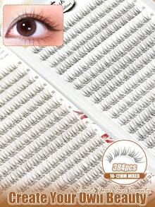 EYELASH EVOLUTION 384 قطعة من رموش فردية، كتاب رموش، رموش صناعية عنقودية، رموش صناعية منزلية DIY، رموش صناعية عنقودية، رموش صناعية فردية، رموش قصيرة، رموش صناعية، رموش طبيعية، سهلة الاستخدام، مناسبة للمبتدئين، جمالية - C - مشاهدة 8