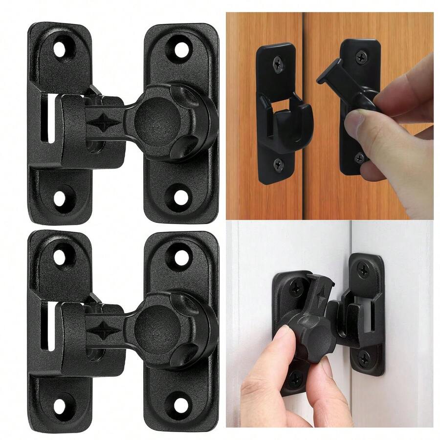 1/2pcs Heavy-Duty Rust-Resistant Rotating Door Latch/Security Lock,90/180-Degree Rotating Security Hasp Latch; Suitable For Bedrooms, Drawers, Windows, Garages, Balconies, Barns, Cabinets, And Pet Cages. - Door Bolt - View 1