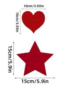 24pcs/12pcs/2pcs Red Heart-Shaped Felt Tableware Set, Star-Shaped Knife, Fork, Napkin Mat, Suitable For Valentine's Day Table Decor, Holiday Party Scene Decoration, Wedding Scene Decoration, Christmas Party - Multicolor - View 9