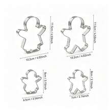 Christmas Cookie Cutters Large 4.5-3.1 Inch, Set | Gingerbread Boy & Girl Shapes, Stainless Steel, Perfect For Winter Holiday Baking - View 5