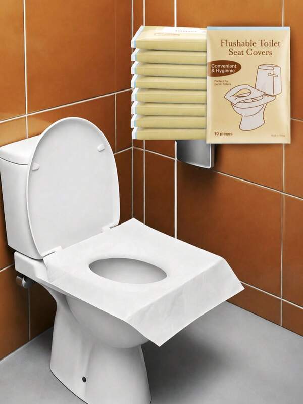 Disposable Toilet Seat Covers, Flushable Paper Toilet Seat Covers, Quick Dissolving, Perfect For Airplane/Travel/Public Restroom/Camping, Lightweight And Hygienic