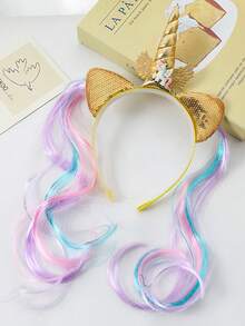 1pc Women's Cute Unicorn Hairband, Cartoon Pony Animal Hairpin, Party And Event Headwear Accessory - Multicolor - View 6