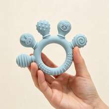 Hand-Shaped Baby Teether Silicone Anti-Hand Biting Teething Toy For Infants And Toddlers - Multicolor - View 3