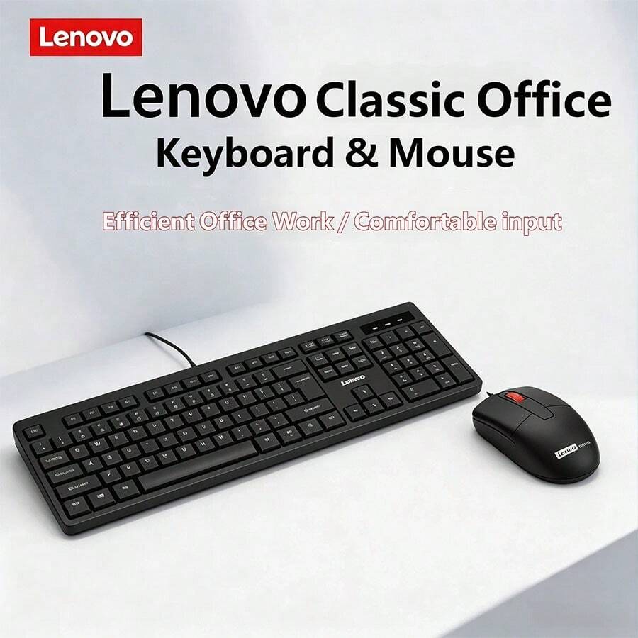 Lenovo K13 Classic Wired Keyboard And Mouse Combo, Ergonomic Office Computer Keyboard, Compatible With Laptop, PC, Mac - View 1