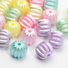 40pcs Pearlescent Colorful Pumpkin Acrylic Beads - Multicolor - View 2