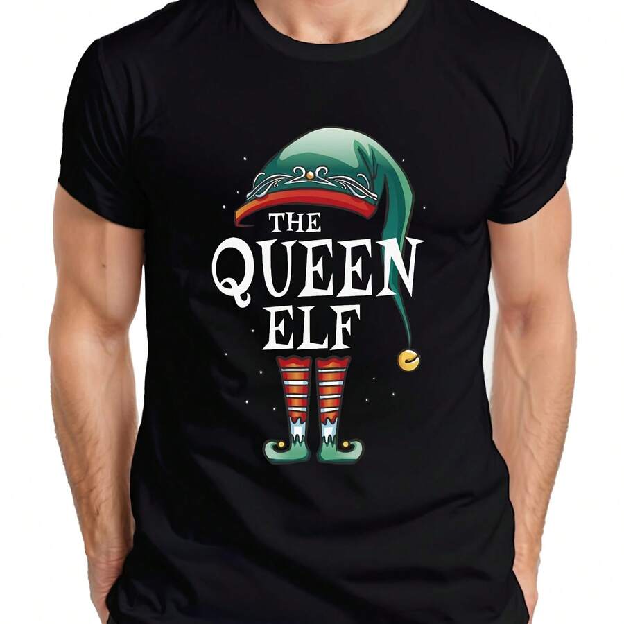 Queen Elf Christmas Partner Costume - Xmas Gift Xmas Mens T-Shirt- - 款式 - 查看 1
