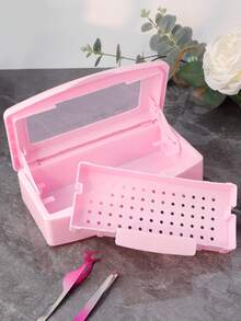 RANCAI 1pc Nail Tool Disinfection Box, Plastic Disinfection Tray, Plastic Cleaning Disinfection Box Storage Organizer, Suitable For Nails, Tweezers, Eyelash Extensions, Hair Salon, Spa And Nail Clippers Tools. - Multicolor - View 4