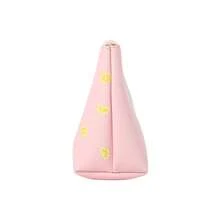 1pc Portable Daily Cosmetics Storage Bag Mesuca Printed Design Pink Tone Durable PU Fabric With Wrist Strap Large Capacity Toiletries Short Trip Home Storage - View 5