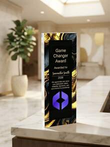 1pc Custom Presidents Club Award, Salesperson Of The Year Trophy, Custom Recognition Plaque With Logo, Personalized Acrylic Award - Multicolor - View 6