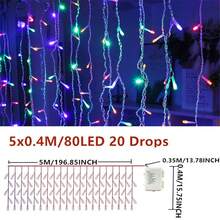 Battery Box Christmas Icicle Lights - LED String Lights With 8 Modes, Perfect For Outdoor Holiday Decor, Garden, Patio And Halloween, Christmas Decoration, Suitable For Christmas, Wedding, Bar, Cafe Salon And Store Display - Battery-powered Fairy Lights - View 21