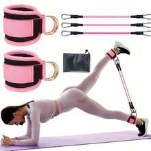 6pcs Ankle Resistance Band Set, Hip-Leg Workout Ankle Straps - Multicolor - View 6