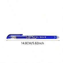 [2 Pulpen + 10 Isi Ulang] Set Pulpen Gel yang Dapat Dihapus, Termasuk 2 Pulpen + 10 Isi Ulang, Ujung Sedang 0.5mm, Tulisan Halus, Tinta Hitam dan Biru, Bahan Plastik, Cocok untuk Kantor, Pelajar, dan Penggunaan Alat Tulis Sehari-hari - Set - View 3
