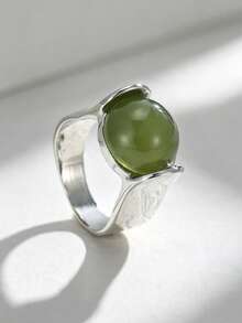 ZHIXUN 1pc Minimalist Fashion Wide Band Ring, Unique Geometric Line Design, Exquisite Niche, Versatile Item Suitable For Daily Casual Wear - Ring - View 2