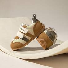 mini bala Sepatu Sneakers Retro Balita 2026 Terbaru, Garis-Garis Blok Warna, Perekat Ganda, Sol Lembut, Anti Selip, Bernapas, Sepatu Anak untuk Berjalan - nada kopi putih - View 7