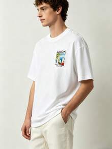 Camiseta de manga corta casual para hombre de verano |   Una camiseta de manga corta minimalista y versátil para el ocio. - Blanco - Ver 8