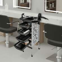 SENDERPICK Hairdressing Trolley 5-Tier Salon Trolley Salon Trolley - White - View 7