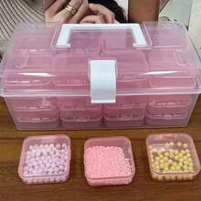 Plastic Storage Box Set - Bead Storage Box, Multi-Functional Organizer, Suitable For DIY Crafts, Beading, Jewelry And Nail Art Supplies - Portable Compartment Box With Adjustable Dividers, Containers, Accessories And Home Organization Function - Multicolor - View 1