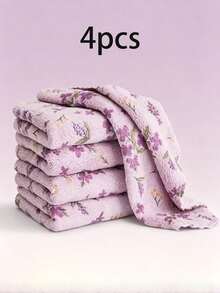 Floral Pattern Dish Cloth - Quick Dry, Thickened & Extra Wide Kitchen Towel. Soft & Breathable, Suitable For Bath Towel, Car Polishing Pad, Dishwashing Or Glass Cleaning. - Multicolor - View 12