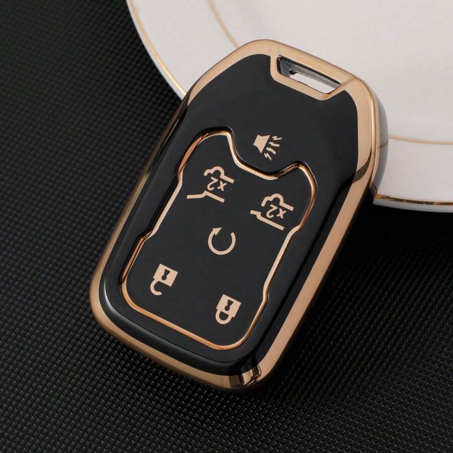 鑰匙遙控器保護套附鑰匙圈，適用於 Chevy、Chevrolet、Suburban、Tahoe、GMC、Yukon XL、Terrain、Acadia，防塵防摔高端時尚鑰匙包配件