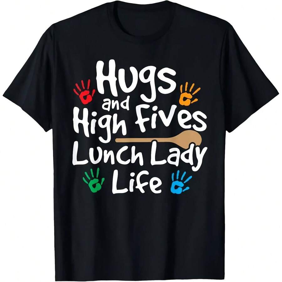 Lunch Lady Life Cafeteria Worker Costume - Lunch Lady T-Shirt, 100% Cotton, Fabr - 款式 - 查看 1