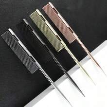 1pc Pointed Tail Aluminum Comb, Hair Salon Hair Styling Perming Dyeing Sectioning Picking Comb, Fine Tooth Anti-Static Heat Resistant Comb For Hair Stylists - Multicolor - View 2