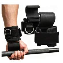 2pcs Fitness Squat Weightlifting Pull-Up Wrist Hooks Horizontal Bar Sports Equipment, Used To Reduce Strength Training, Not Hand Grip Strength Hooks Gym Accessories - Black - View 4