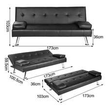 Three-Seater Sofa Bed-A Multifunctional Sofa With Adjustable Angles - Black - View 3
