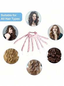 8pcs Heatless Octopus Hair Curlers Set, Heatless Curling Rod, 8 Detachable Hair Clips, Adjustable Headband, Soft Satin Heatless Curling Tool, Suitable For Long Hair, Lazy Sleep Curling Gadget, No Ironing Required, No Hair Damage, Girls Sleep Curling Rod, Create Fluffy Big Waves, Soft Curling Cap, All-Day Sleep Curling Tool, Create Smooth Curly Effect - Multicolor - View 4