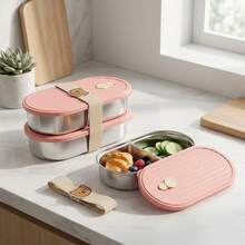 304 Stainless Steel Lunch Box, Reusable Leak Proof Bento Box, Portable Lunch Container, Fruit Salad Food Storage Container, Dishwasher & Microwave Allowable, Suitable For Student And Adult Use In School, Office, Picnic, Travel, Back To School - Multicolor - View 10