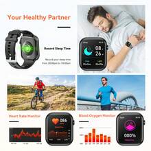 Hwagol 2026 Upgraded Smartwatch (Call/Answer Calls), 1.85-Inch Display, 230mAh Battery Capacity, Unisex, Fitness Tracker, Multiple Sports Modes, Step & Calorie Counter, Sleep Monitoring, Compatible With Android And - Black - View 5