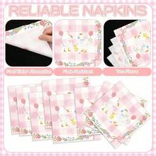 20/40/60pcs Goose Theme Party Napkins - One Silly Goose Birthday Party Decorations Disposable Paper Napkins For 1st Birthday BabyShower Decorations - Multicolor - View 4