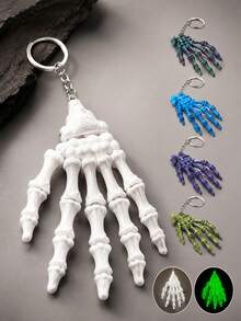 3D Skull Keychain, Halloween Accessory, Fun Skull Keychain, Keychain Bag Pendant, Perfect For Halloween Party And Daily Wear, Ideal Gift For Friends And Family, Decorative Pendant - Multicolor - View 2