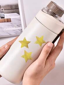 500pcs/Roll Shiny Gold Star Expression Stickers, Suitable For Classroom Teacher Reward Chart DIY Decoration Doodle Sticker Material Adhesive Tape Stickers - Gold Star - View 4