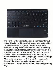 AKKHOO Rechargeable Wireless Bluetooth Keyboard With Smart Touchpad, One-Key Switch For Windows/Android/IOS 3 Systems, Ultra-Portable Mini Keyboard, Suitable For Tablets, Phones And Desktop Computers, Long Standby External Keyboard, Ideal For Office, Study And Travel - View 10