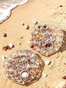 Acrylic Shell Display Box, Shell Storage Box, Beach Themed Room Decor, Suitable For Storing Starfish, Shells, Jewelry, Holiday Trinkets, Travel Essential, Specially Designed For Micro Landscapes, Ideal Choice For Beach Travel Projects. Shells Not Included - Multicolor - View 2
