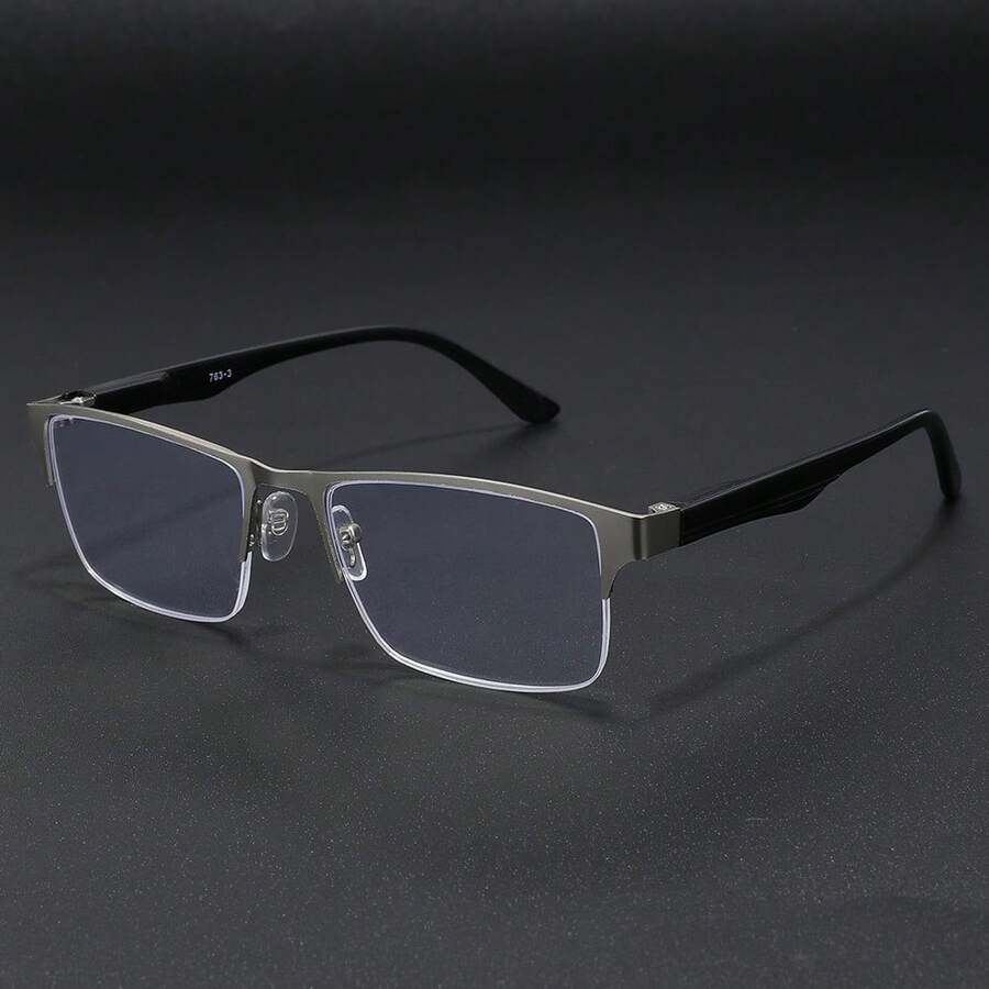 1 Pair Unisex Fashion Square Lightweight Reading Glasses, Comfortable Non-Slip Design With Lightweight Ergonomic Design, Suitable For Reading, Driving, Fishing And Daily Wear - White Frame - View 1