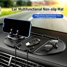 1pc Car Dashboard Multifunctional Non-Slip Pad Phone Holder Storage Rack Glasses Holder Parking Sign Car Interior Organizer - One Size Fits All - View 12
