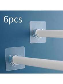 2/4/6/10/20pcs Practical Home Closet Curtain Hat Drying Support Storage Rod, Rental-Friendly Stainless Steel No-Drill Telescopic Rod, No-Drill Indoor Storage Rod, Suitable For Rented Apartments And Home Interiors - Fixture/Bracket - View 16