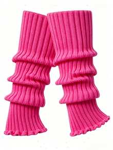 Women's Knit Leg Warmers, Ribbed Slouchy Long Leg Socks, Soft Stretch Knitted Leg Covers, Y2K Gothic Aesthetic For Daily Party Boots Cosplay - Multicolor - View 10