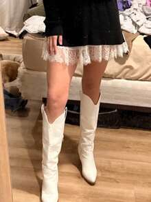 Women's Lace Mini Skirts Low Rise Pleated A-Line Skirts Half Slip Skirt Lace Trim Fairy Mesh Flowy Short Skirts Underskirt Summer Beach Vacation - 白色 - 查看 2