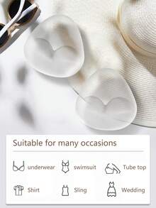2/4pcs Invisible Silicone Bra Pads - Swimsuit Support Pads And Push Up Pads, Soft, Washable, Reusable, Seamless Shaping Effect, Suitable For Bikini, Wedding Dress, Pool/Beach Activities And Parties, Swimwear Accessories, Beach Essentials, Pool Float - Multicolor - View 7