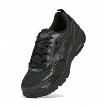 Skechers 女士GO RUN 透氣網布緩震耐磨防滑跑步鞋 - 黑色 - 查看 6
