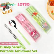 Mesuca Portable Reusable Cutlery Set Disney Character Series Mixed Colors Thick Odorless Compact Storage Box Suitable For Travel Office School Daily Dining 1 Set - Multicolor - View 2