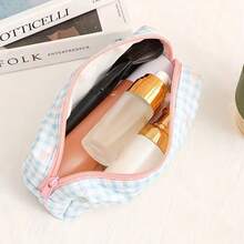 1pc Floral & Plaid Pattern Multi-Function Storage Bag - Pen Holder, Makeup Bag, Small Wallet, Earphone & Toiletries Storage - Fashionable Daily Carry Small Item Bag, Bag Accessory - Multiple Styles - View 4