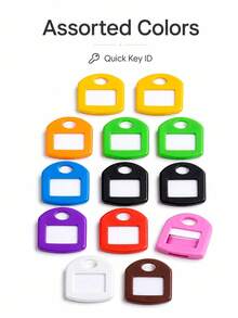 10/1pc Silicone Key Caps, Colorful Key Identification Caps, Writable Key Label Caps, Flexible Key Labels, Suitable For Home, Office, Car Key Storage, With Label Key Ring - Color Coded, Key Head Protective Covers, Identification Label System, Silicone Key Caps For Key Identification (Pendant Not Included) - Multicolor - View 2