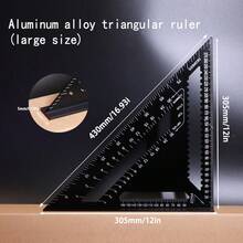 Precision Aluminum Square Ruler - Triangular Woodworking Ruler, Suitable For Woodworking, DIY, Home Decor And Design Projects, Measuring Tool, Woodworking Tool, Perfect For DIY Enthusiasts, Home Decor Tool, Lightweight Ruler - A - View 10