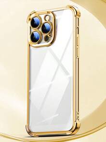 MewTrek Luxury Electroplated Transparent Phone Case, New Fashion Silicone Shockproof Protective Soft Shell, Compatible With Iphone, Galaxy, Honor Reno, Unisex, 2026 - Gold - View 7